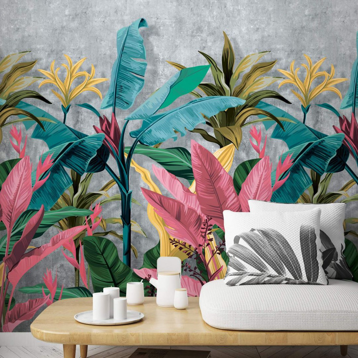 Fototapete mit Blumentotiv, Blumentapete Grau 2.70 x 1.59 cm - WA449003