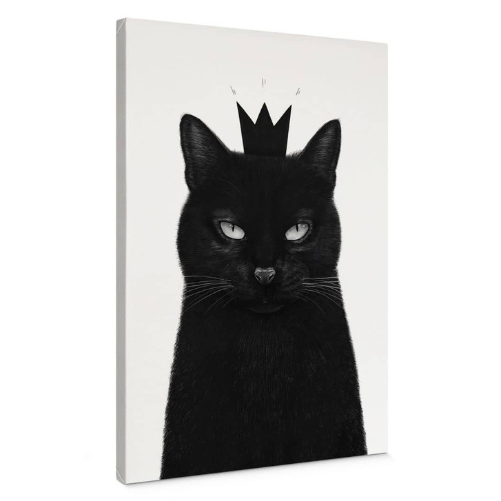 Leinwandbild Schwarze Katze mit Krone - Korenkova - WA434496