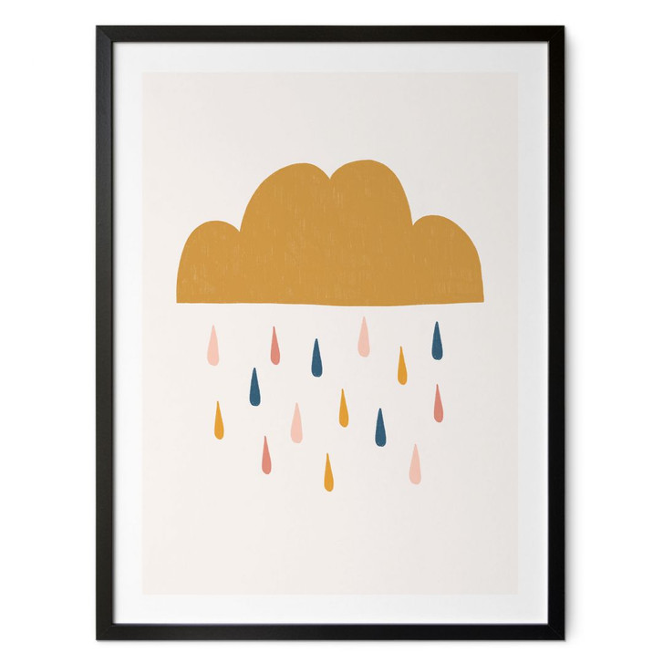 Poster für Kinder - Fröhlicher Regen in Pastelltönen - Lisboa - WA433188