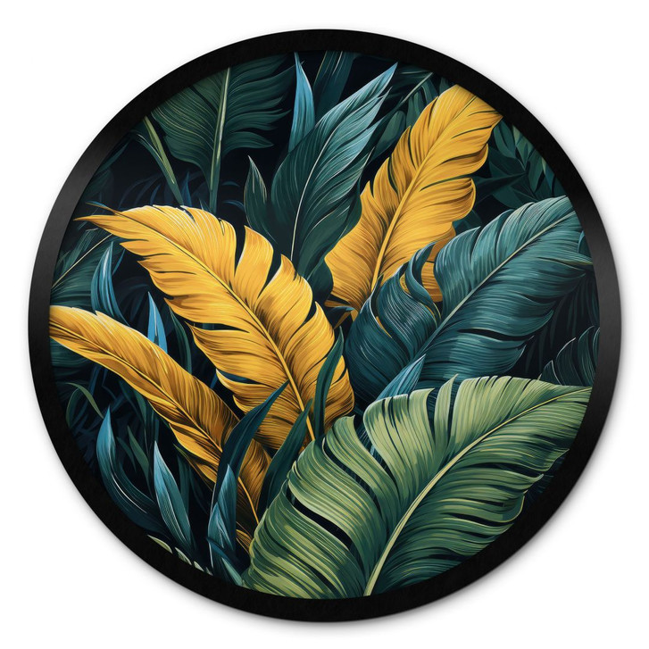 Poster Bunte Palmenblätter - Jaszke - Rund - WA460069