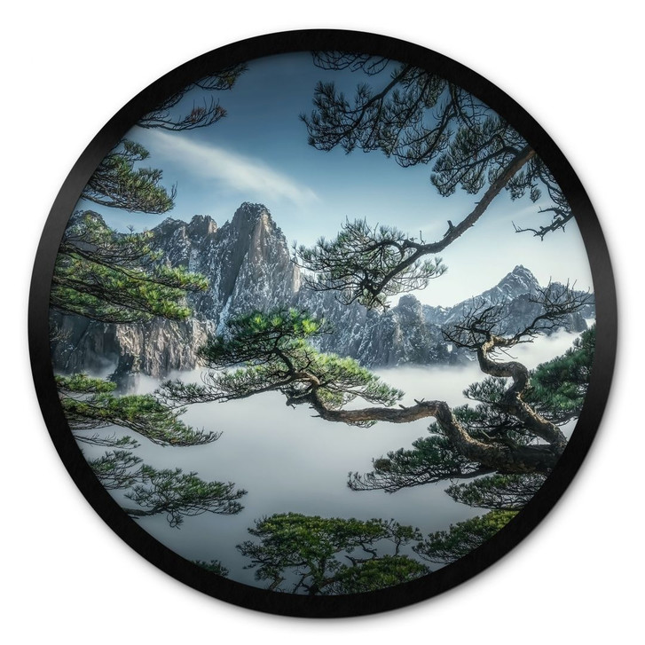 Poster Kiefernwald im Huang Shan Gebirge - NingYun Ye - Rund - WA434563