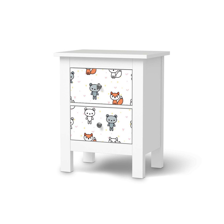 Möbelfolie IKEA Hemnes Kommode 2 Schubladen - Teddy Pattern - CR118231