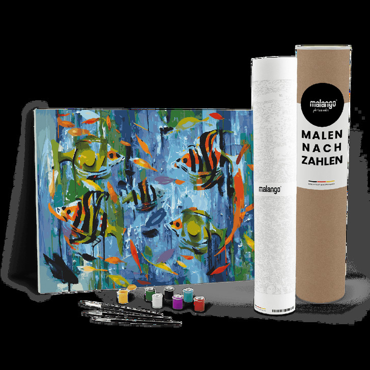 Malen nach Zahlen Leinwandbild - Fische im Aquarium - WA447866