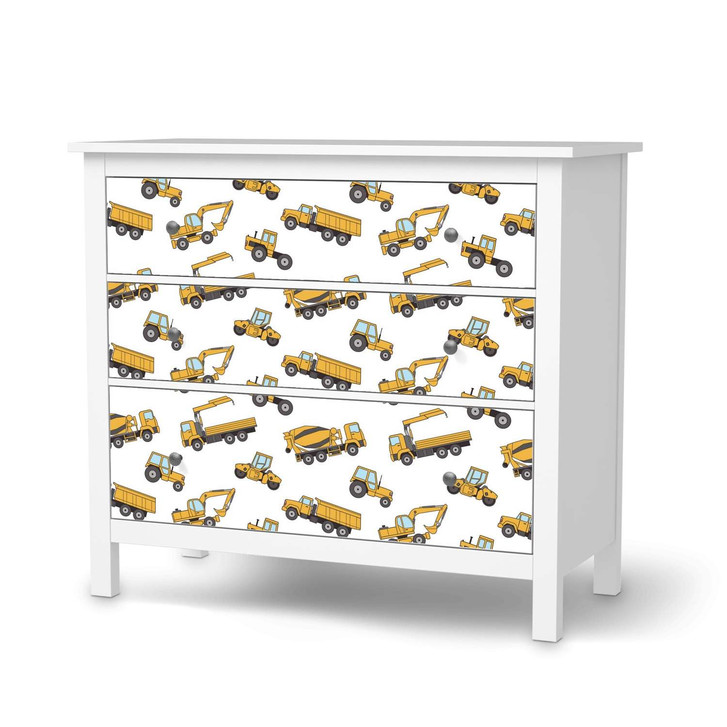 Möbelfolie IKEA Hemnes Kommode 3 Schubladen - Working Cars - CR114814