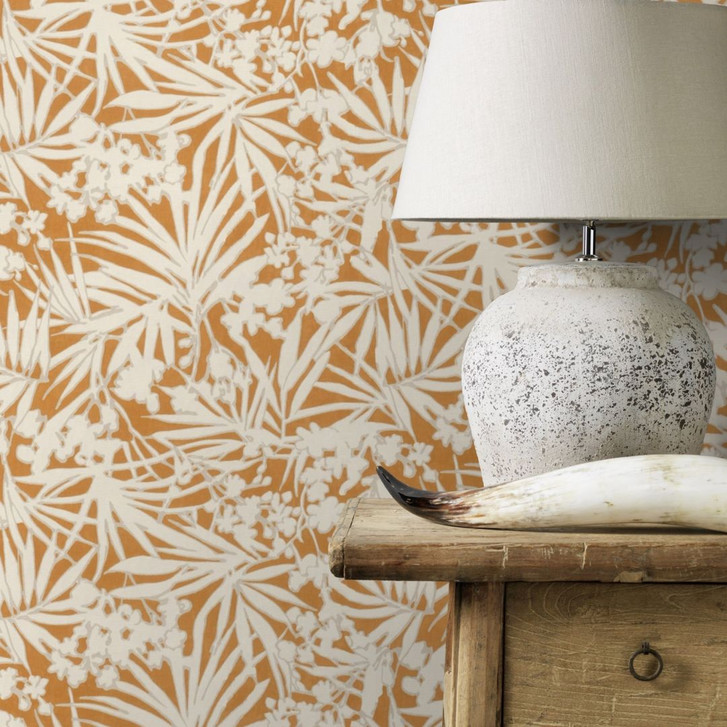 Blumentapete, Vliestapete Paraiso orange - WA428573