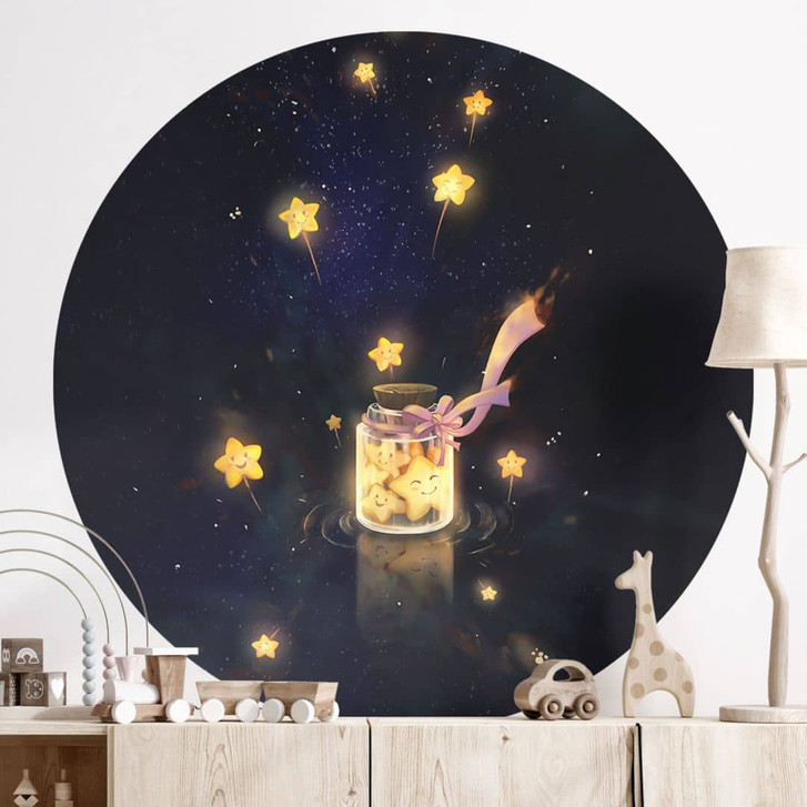 Wandtattoo Sternenfänger: Ein Glas voller Wünsche - Thai - Rund - WA429789