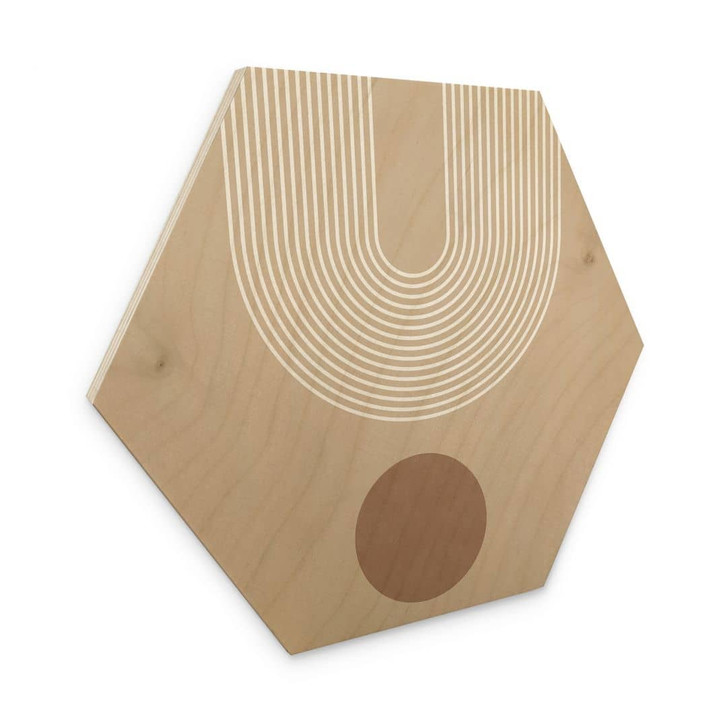 Hexagon Holzbild Abstrakte Geometrie in Balance - Ristova - WA471852